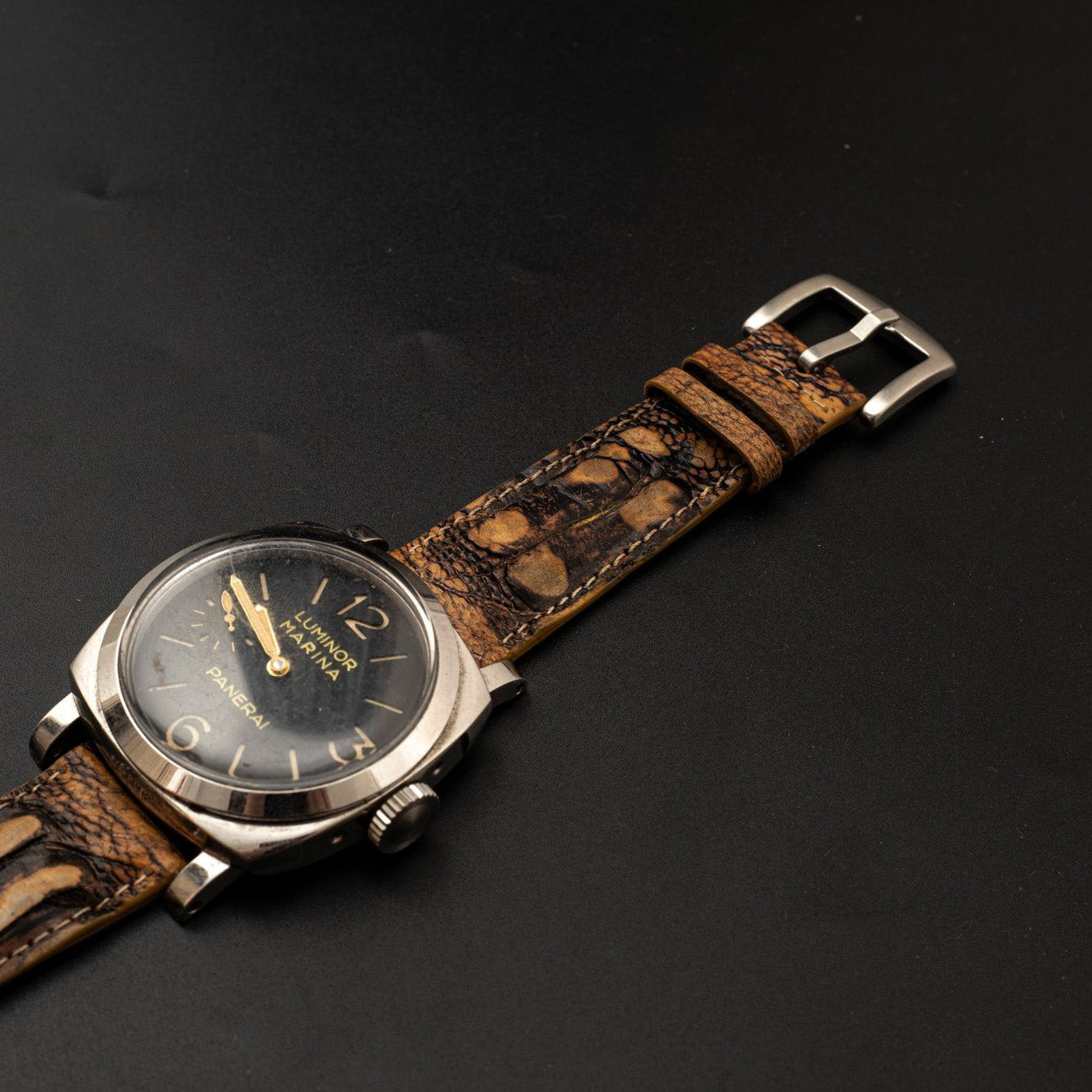 BROWN OSTRICH LEATHER STRAP