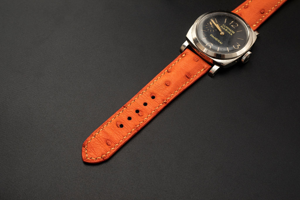 ORANGE OSTRICH LEATHER STRAP