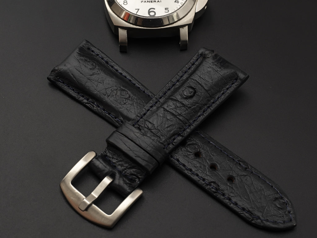 BLACK OSTRICH LEATHER STRAP