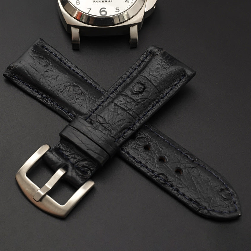 BLACK OSTRICH LEATHER STRAP