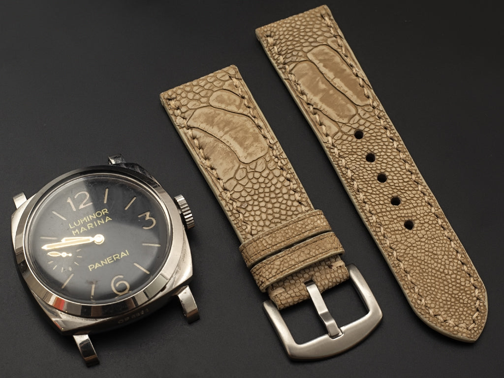 BEIGE OSTRICH LEATHER STRAP