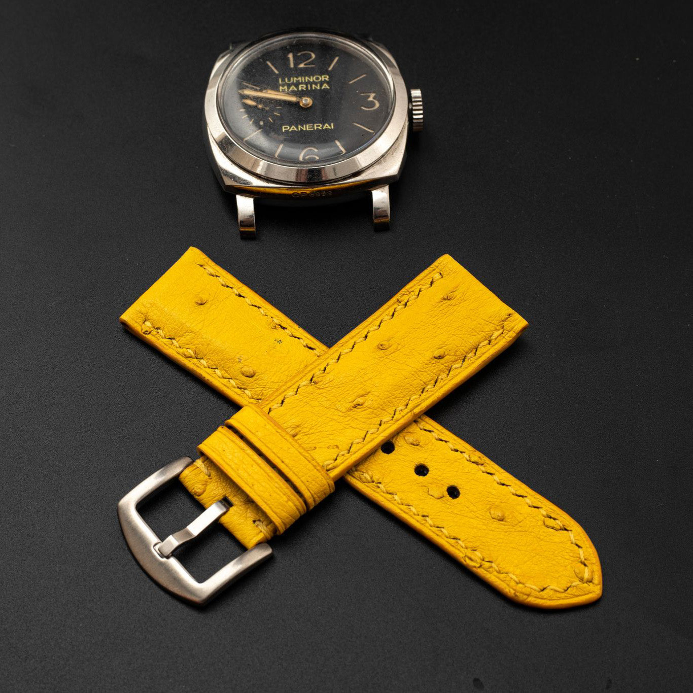 YELLOW OSTRICH LEATHER STRAP