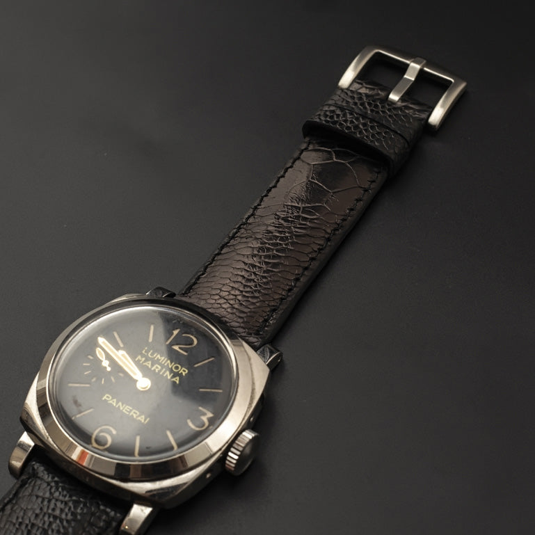 BLACK OSTRICH LEATHER STRAP
