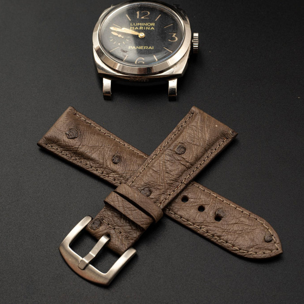 BROWN OSTRICH LEATHER STRAP