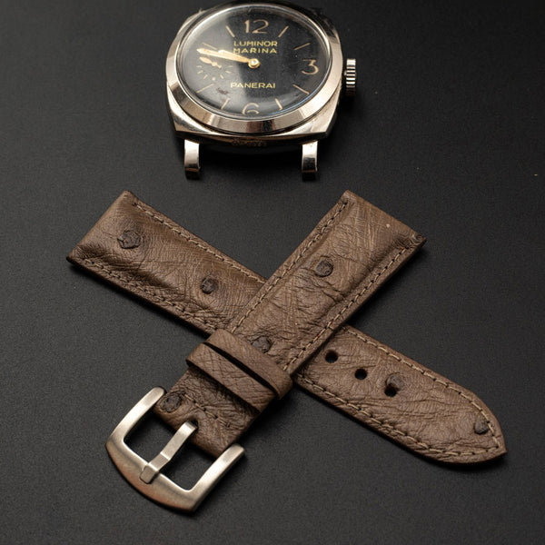 BROWN OSTRICH LEATHER STRAP