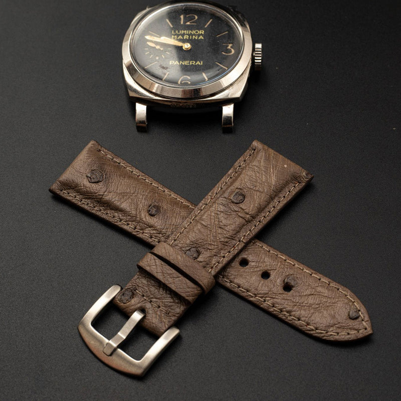 BROWN OSTRICH LEATHER STRAP