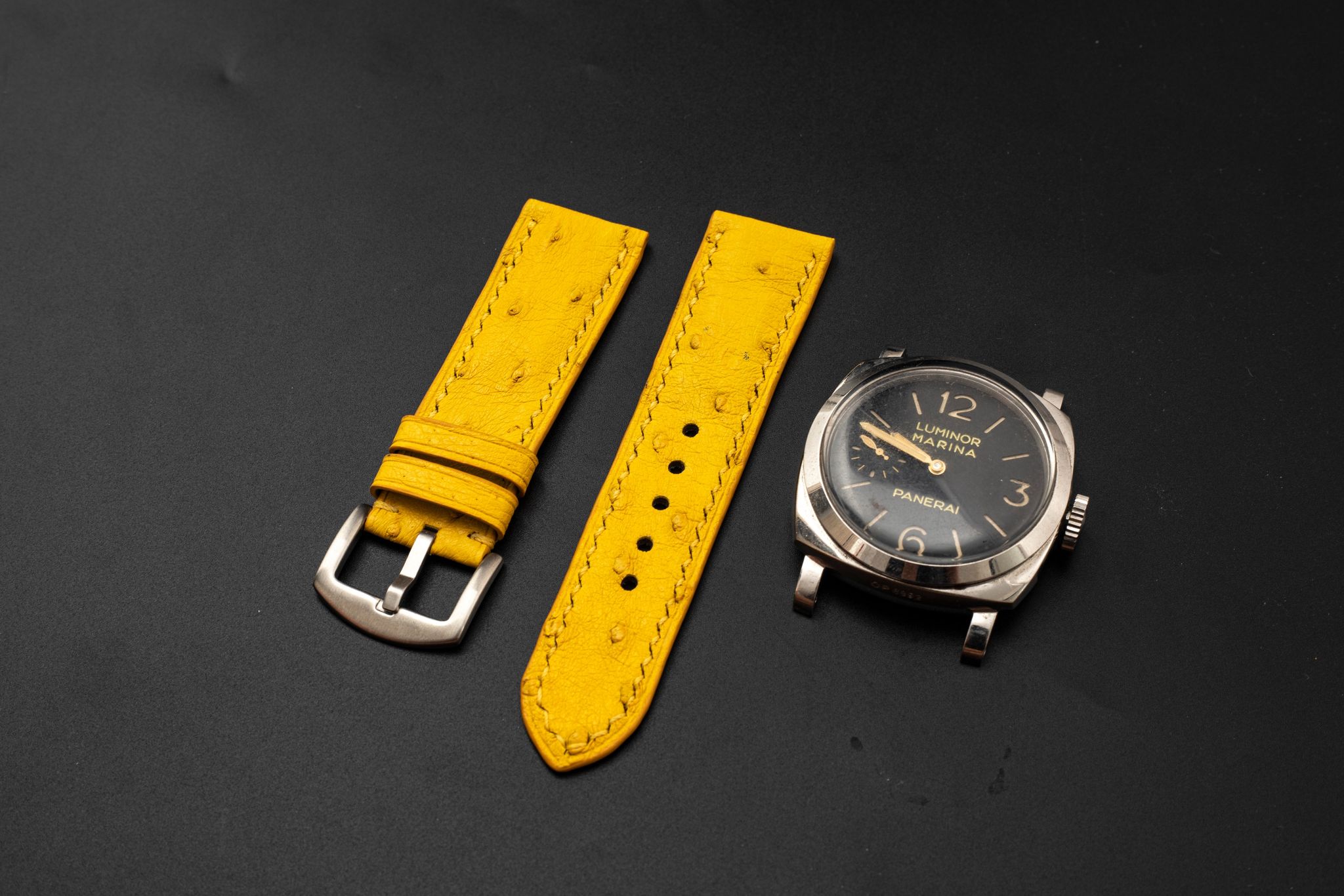 YELLOW OSTRICH LEATHER STRAP