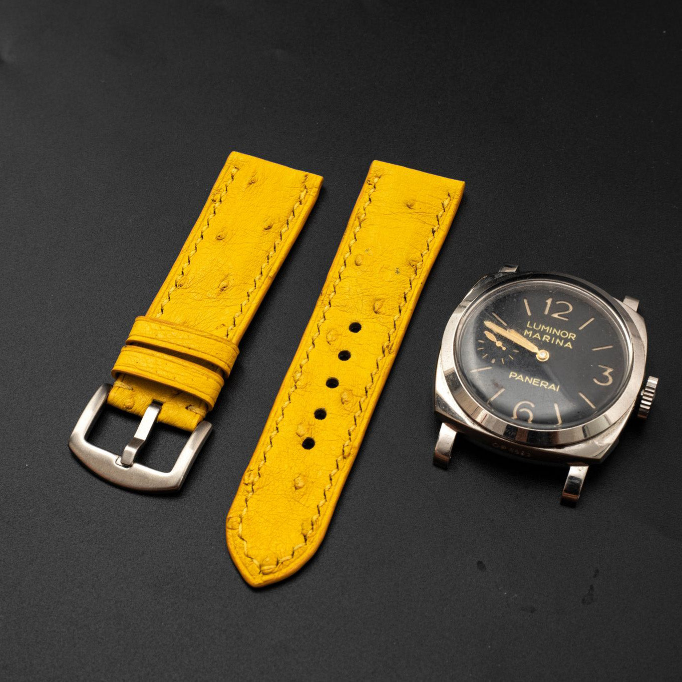 YELLOW OSTRICH LEATHER STRAP