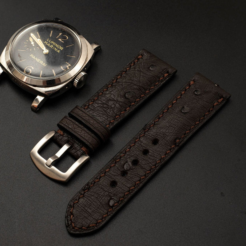 BROWN OSTRICH LEATHER STRAP