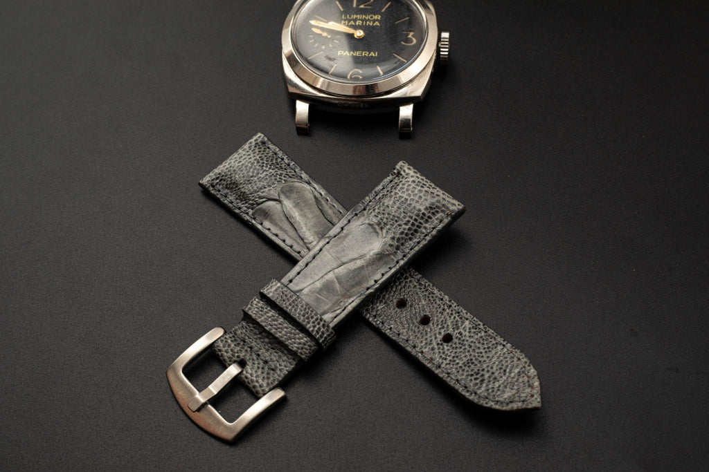GREY OSTRICH LEATHER STRAP