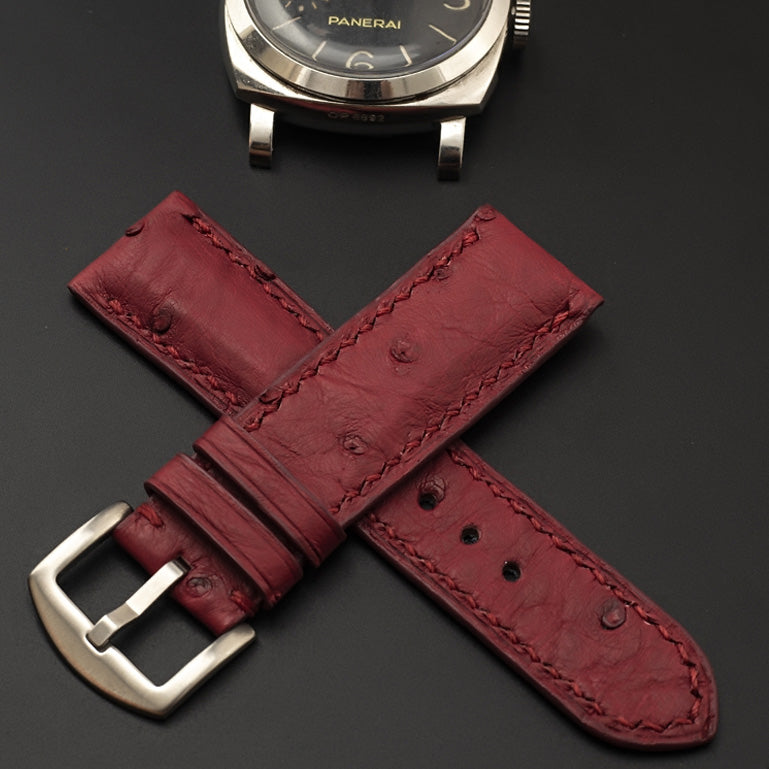 RED OSTRICH LEATHER STRAP