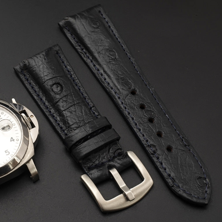 BLACK OSTRICH LEATHER STRAP
