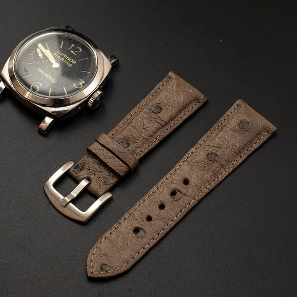 BROWN OSTRICH LEATHER STRAP