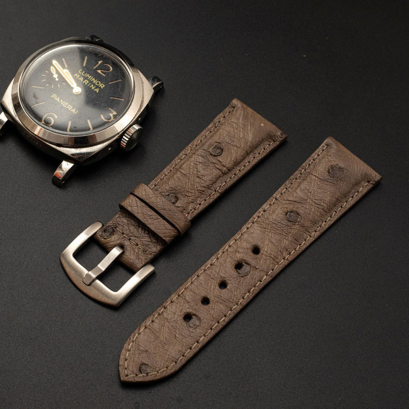 BROWN OSTRICH LEATHER STRAP