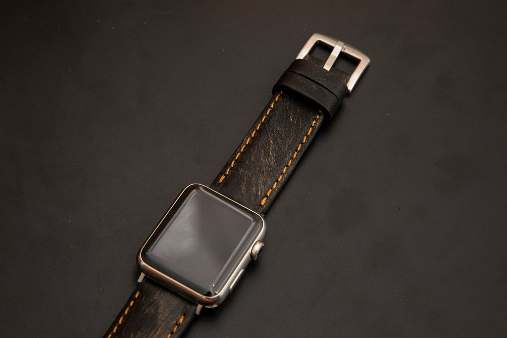 BLACK&GOLD CALF LEATHER STRAP