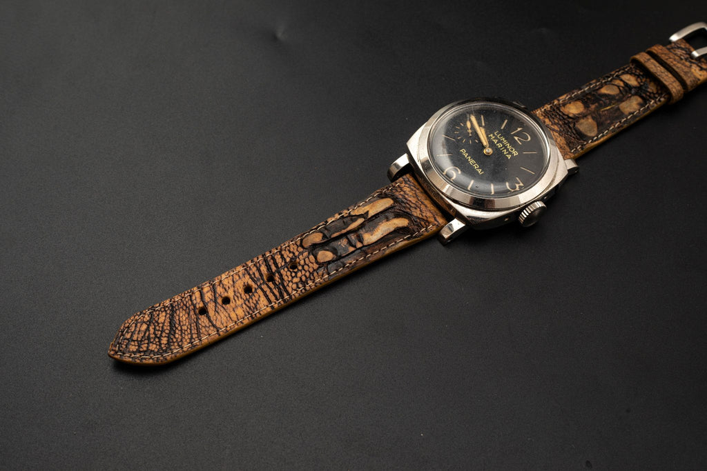 BROWN OSTRICH LEATHER STRAP