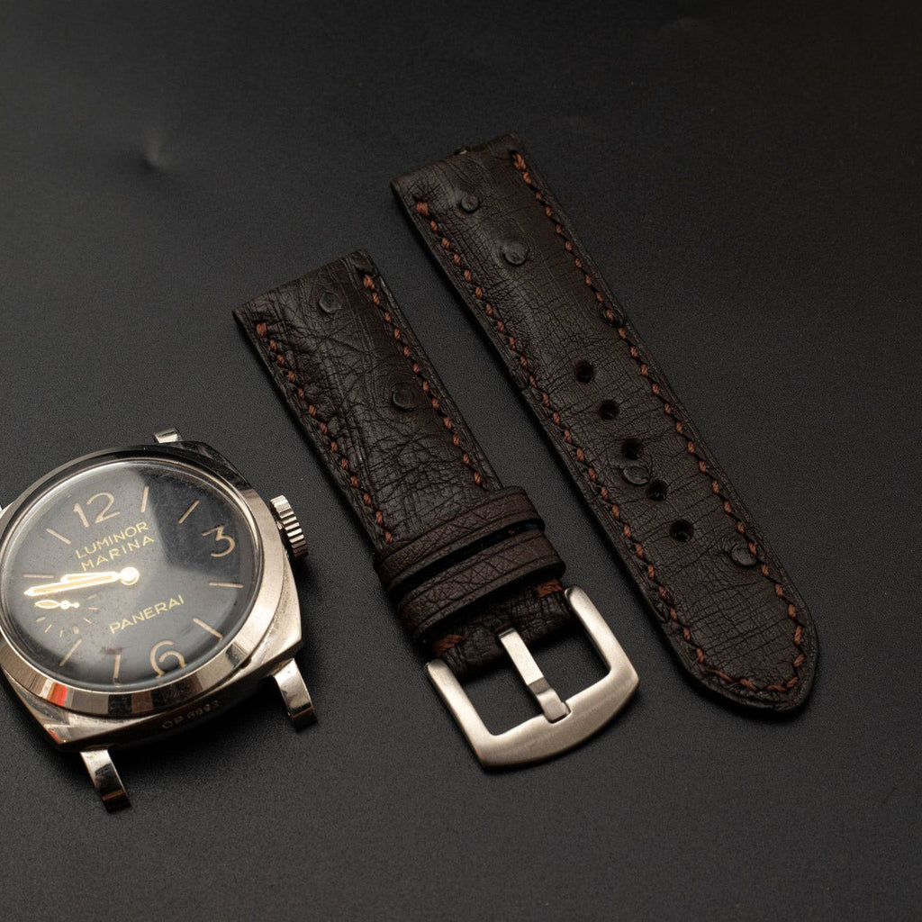 BROWN OSTRICH LEATHER STRAP