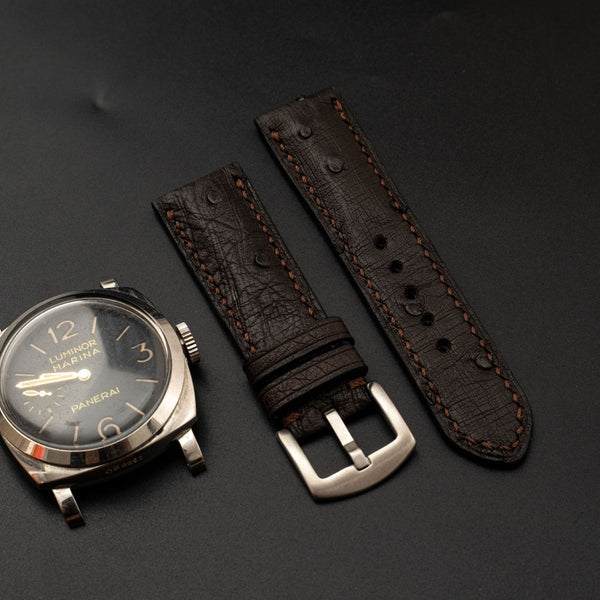 BROWN OSTRICH LEATHER STRAP