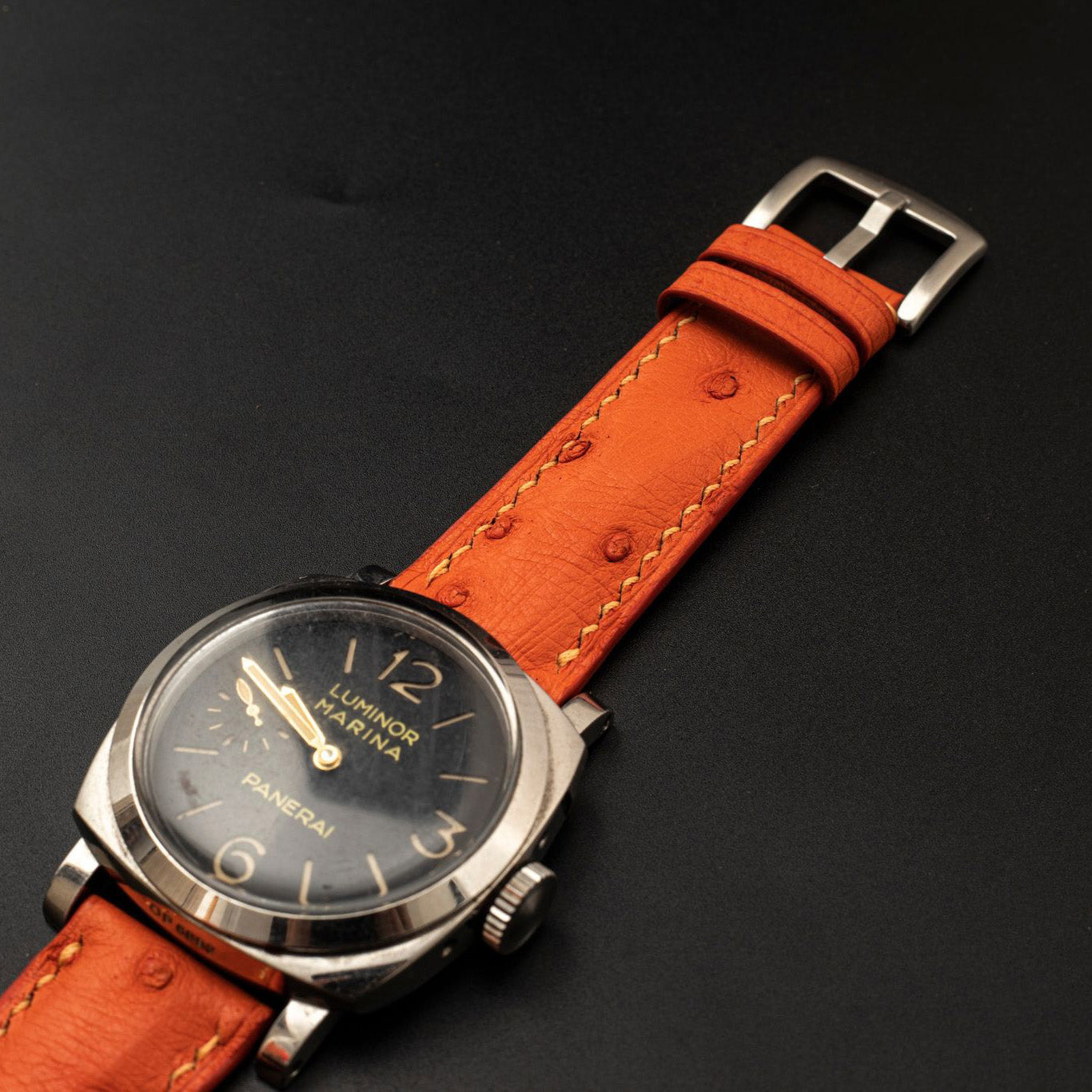 ORANGE OSTRICH LEATHER STRAP