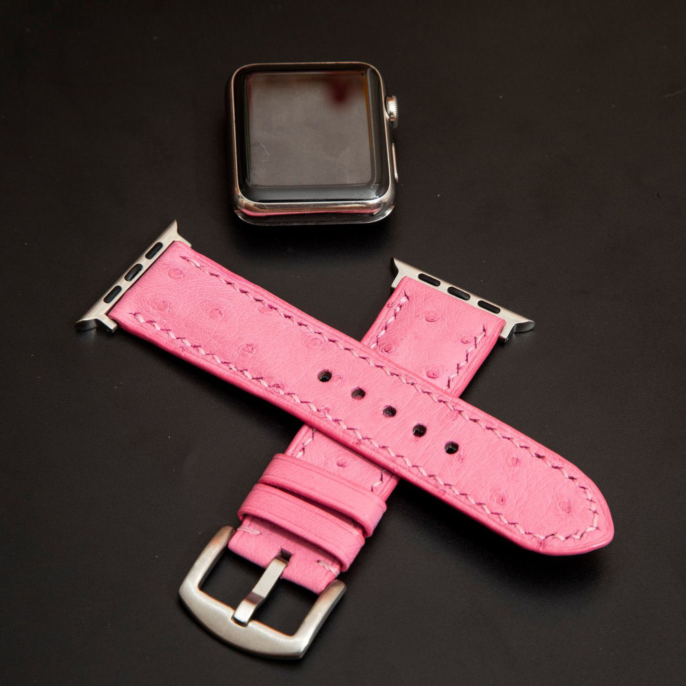 PINK OSTRICH LEATHER STRAP