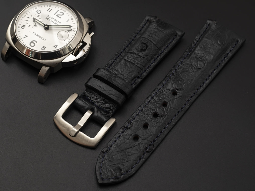 BLACK OSTRICH LEATHER STRAP