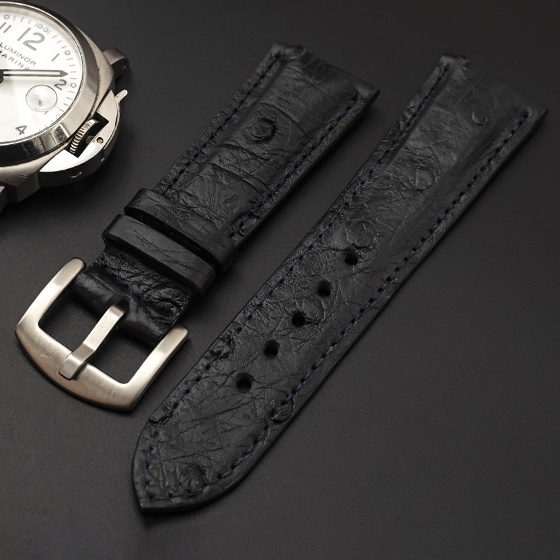 BLACK OSTRICH LEATHER STRAP