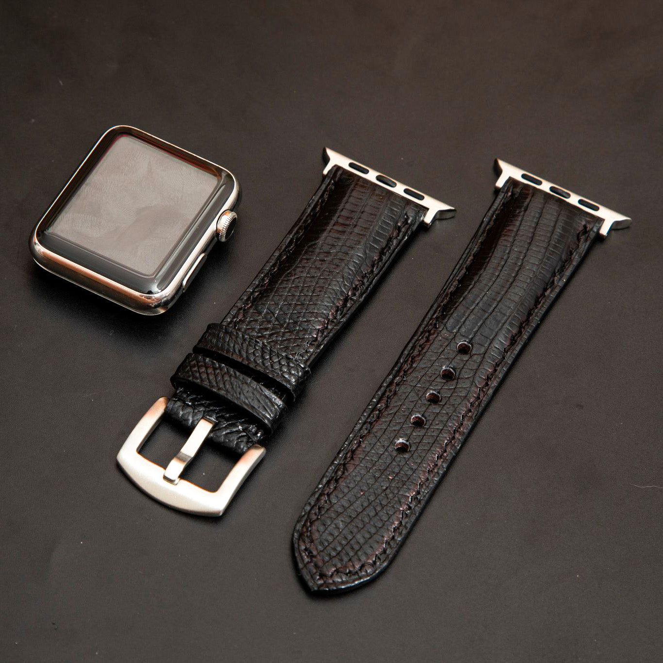 BLACK LIZARD LEATHER STRAP