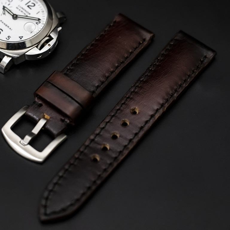 BROWN&BLACK CALF LEATHER STRAP