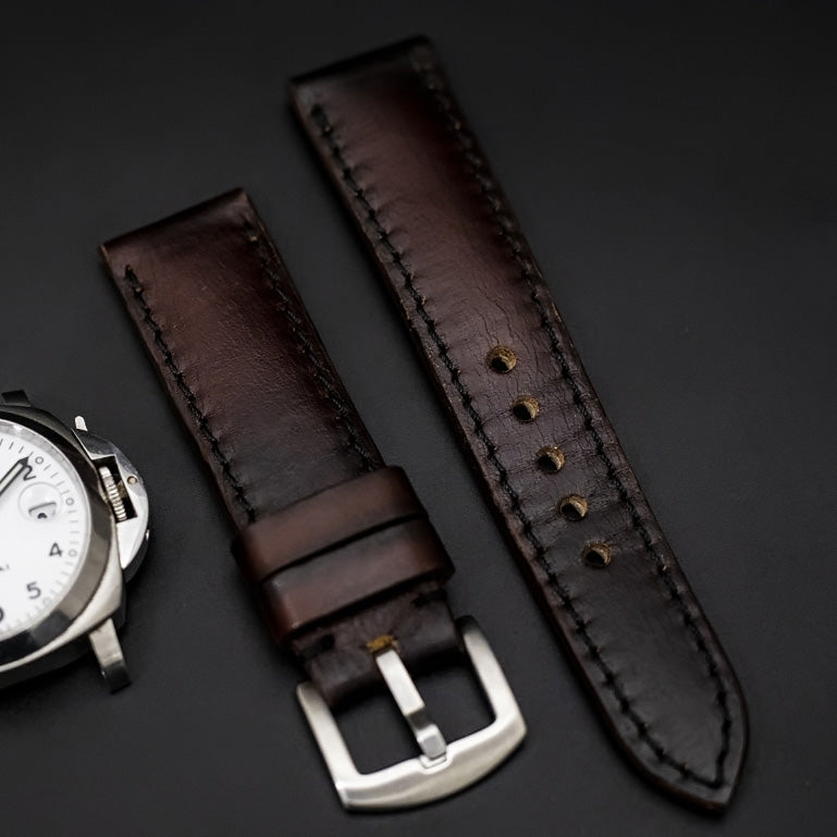 BROWN&BLACK CALF LEATHER STRAP