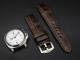 BROWN CROCODILE BELLY LEATHER STRAP