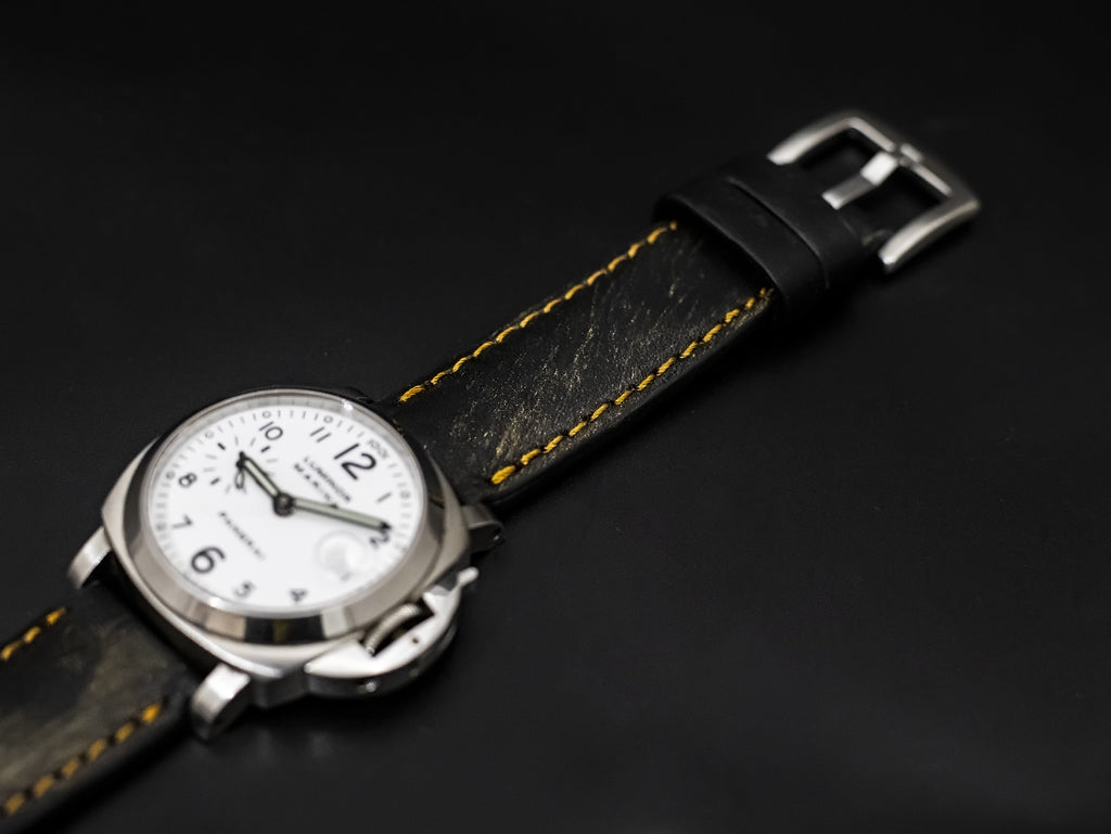 BLACK&GOLD CALF LEATHER STRAP