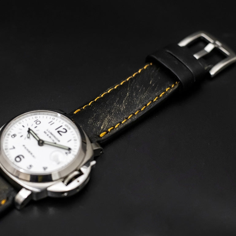 BLACK&GOLD CALF LEATHER STRAP