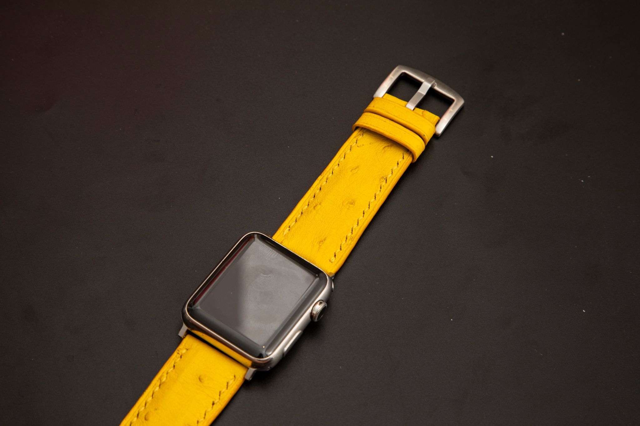 YELLOW OSTRICH LEATHER STRAP