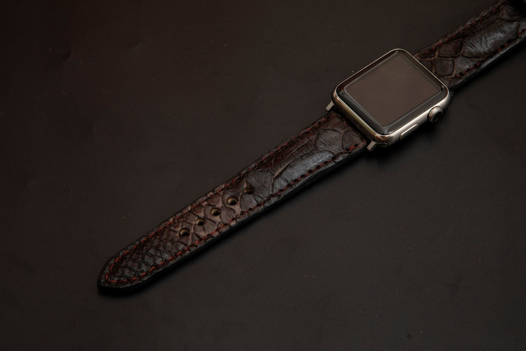 BLACK&BROWN PYTHON LEATHER STRAP