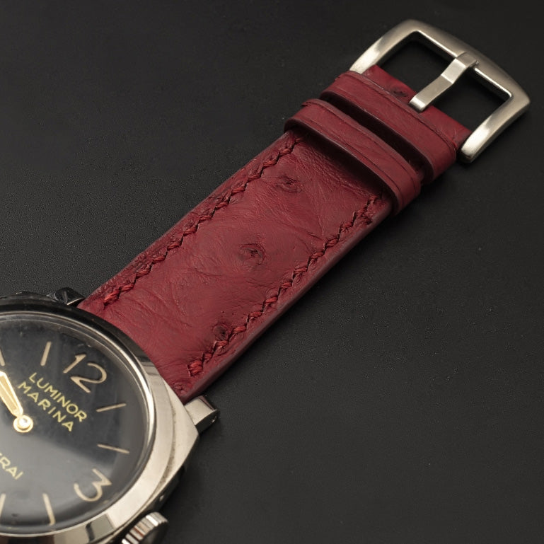 RED OSTRICH LEATHER STRAP