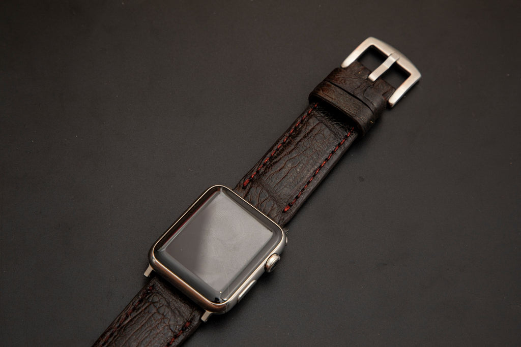 BROWN CROCODILE BELLY LEATHER STRAP