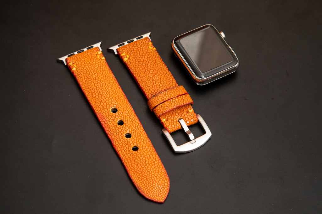 ORANGE STINGRAY LEATHER STRAP