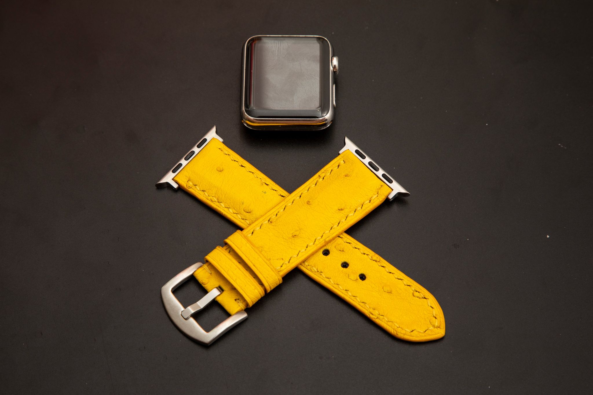YELLOW OSTRICH LEATHER STRAP