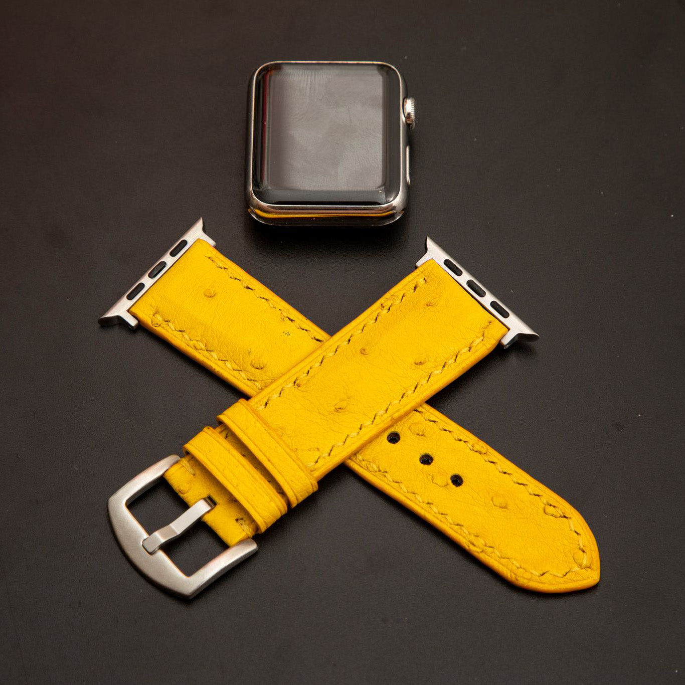 YELLOW OSTRICH LEATHER STRAP