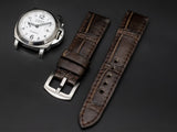BROWN CROCODILE BELLY LEATHER STRAP