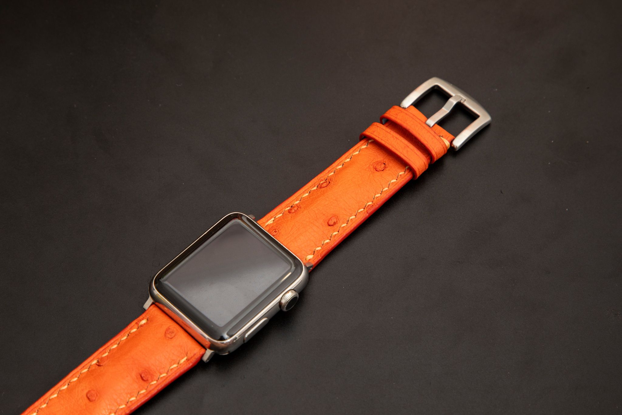 ORANGE OSTRICH LEATHER STRAP