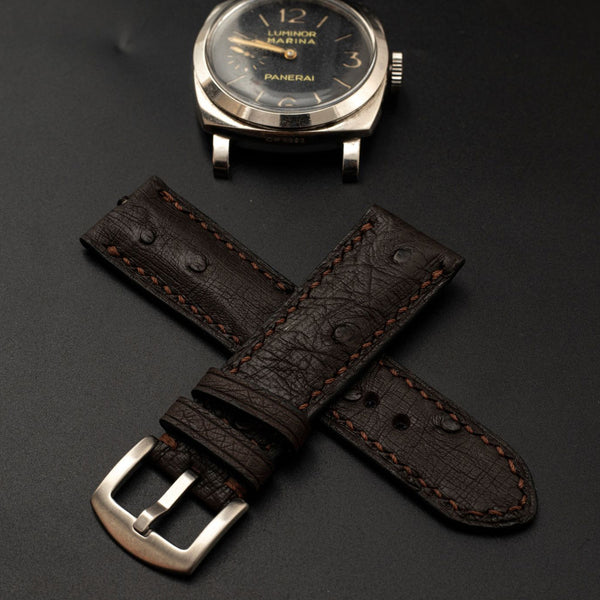 BROWN OSTRICH LEATHER STRAP