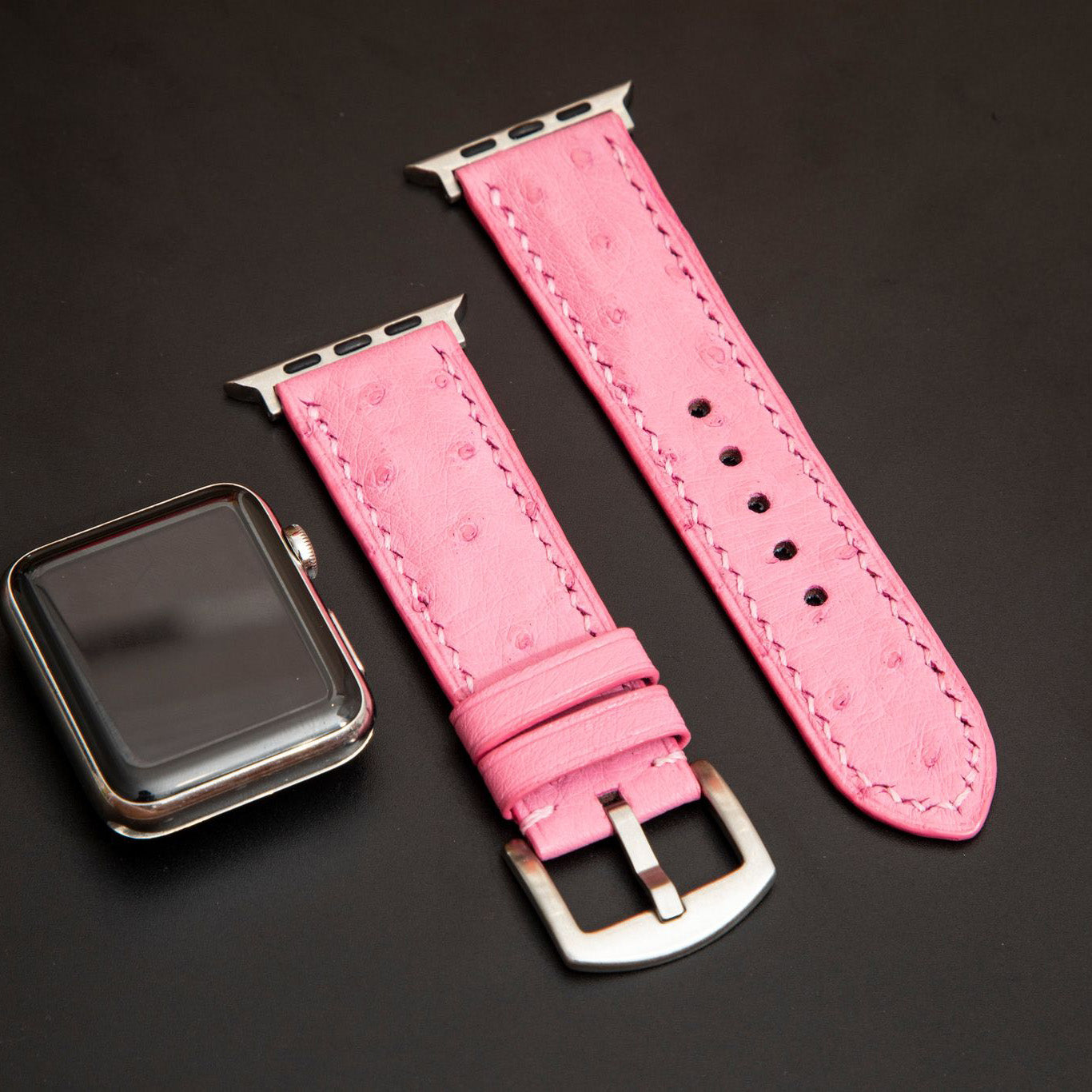 PINK OSTRICH LEATHER STRAP