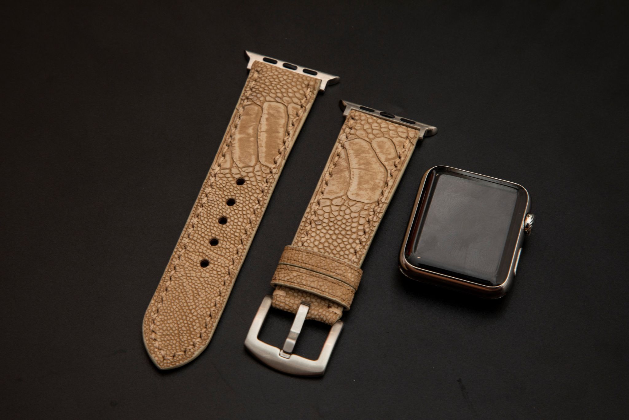 BEIGE OSTRICH LEATHER STRAP