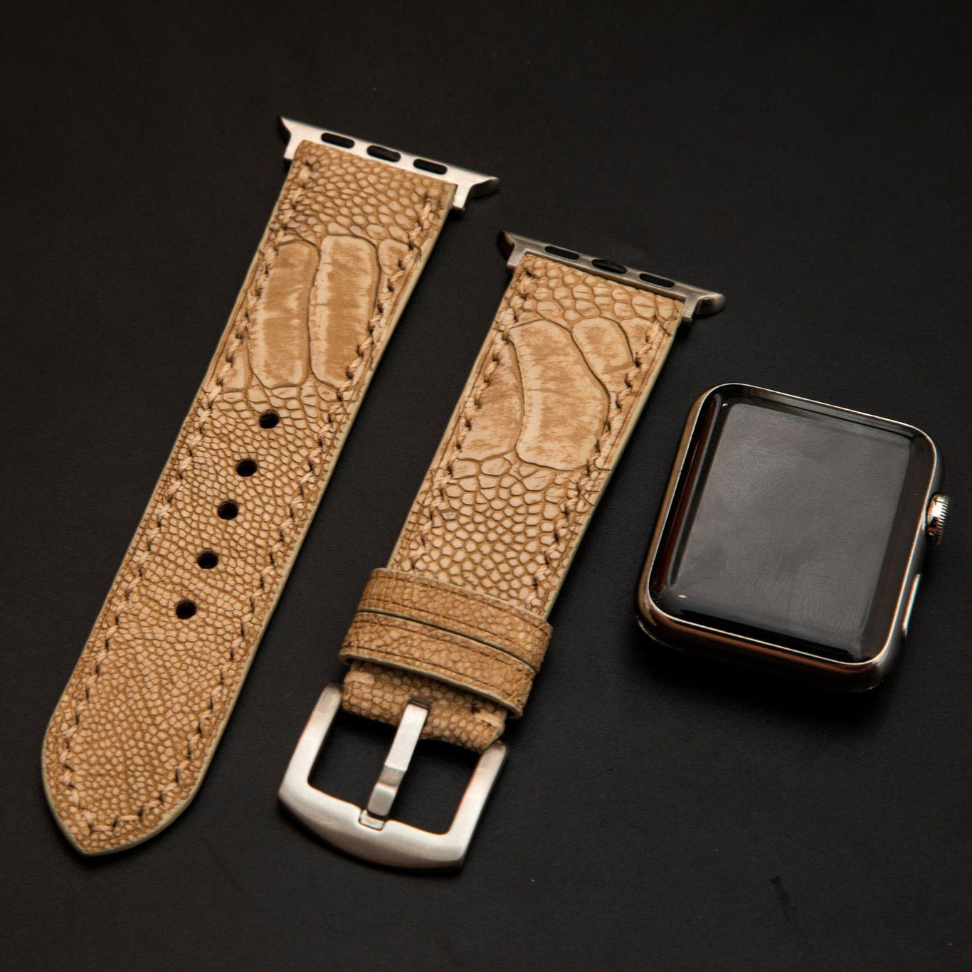 BEIGE OSTRICH LEATHER STRAP