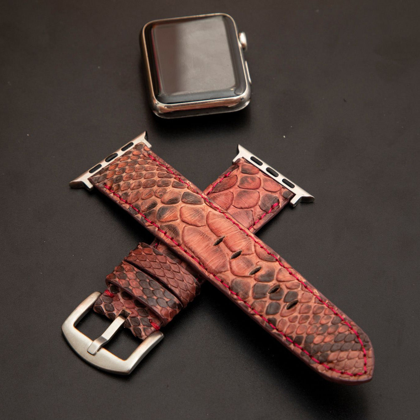 PINK PYTHON LEATHER STRAP
