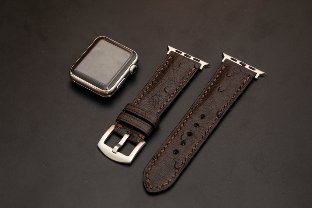 BROWN OSTRICH LEATHER STRAP