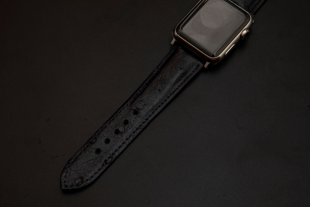 BLACK OSTRICH LEATHER STRAP