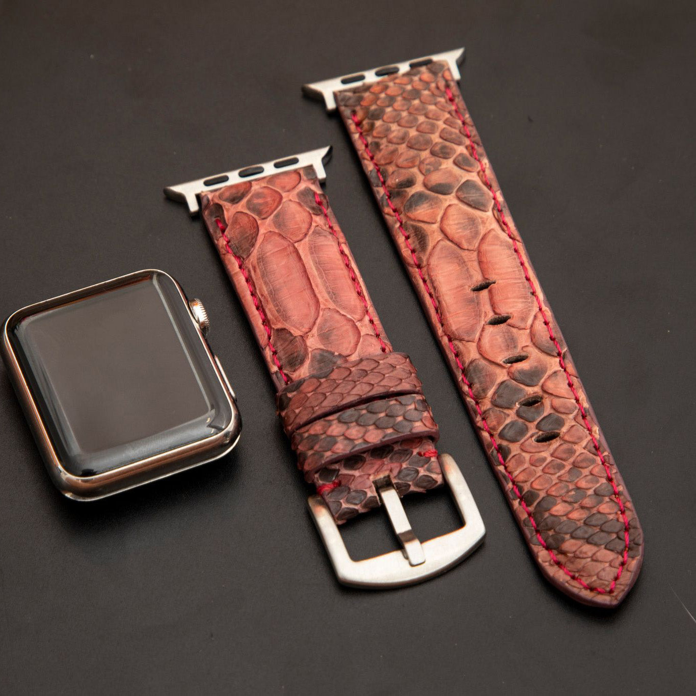 PINK PYTHON LEATHER STRAP