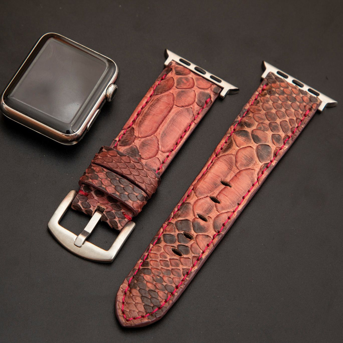PINK PYTHON LEATHER STRAP